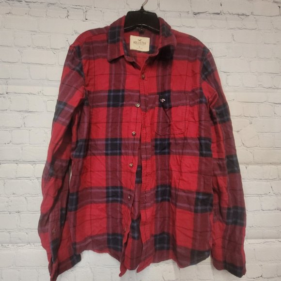 Hollister Men's Flannel Plaid Red - Medium - Picture 2 of 5